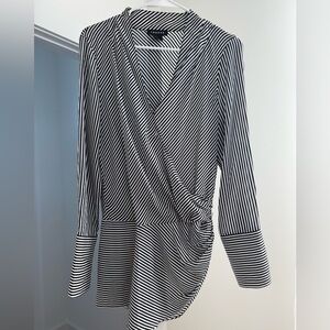 Black and White Striped Women's Top